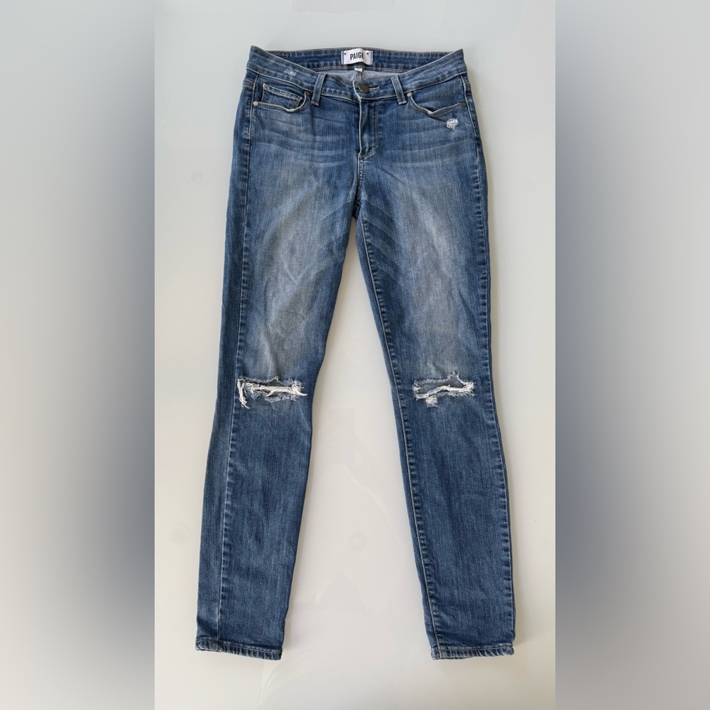 PAIGE Distressed Skinny Jeans Size 27